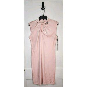 NWT Size 8 Karl Lagerfeld Iced Pink Velvet Dress Knotted Neckline Zip Closure